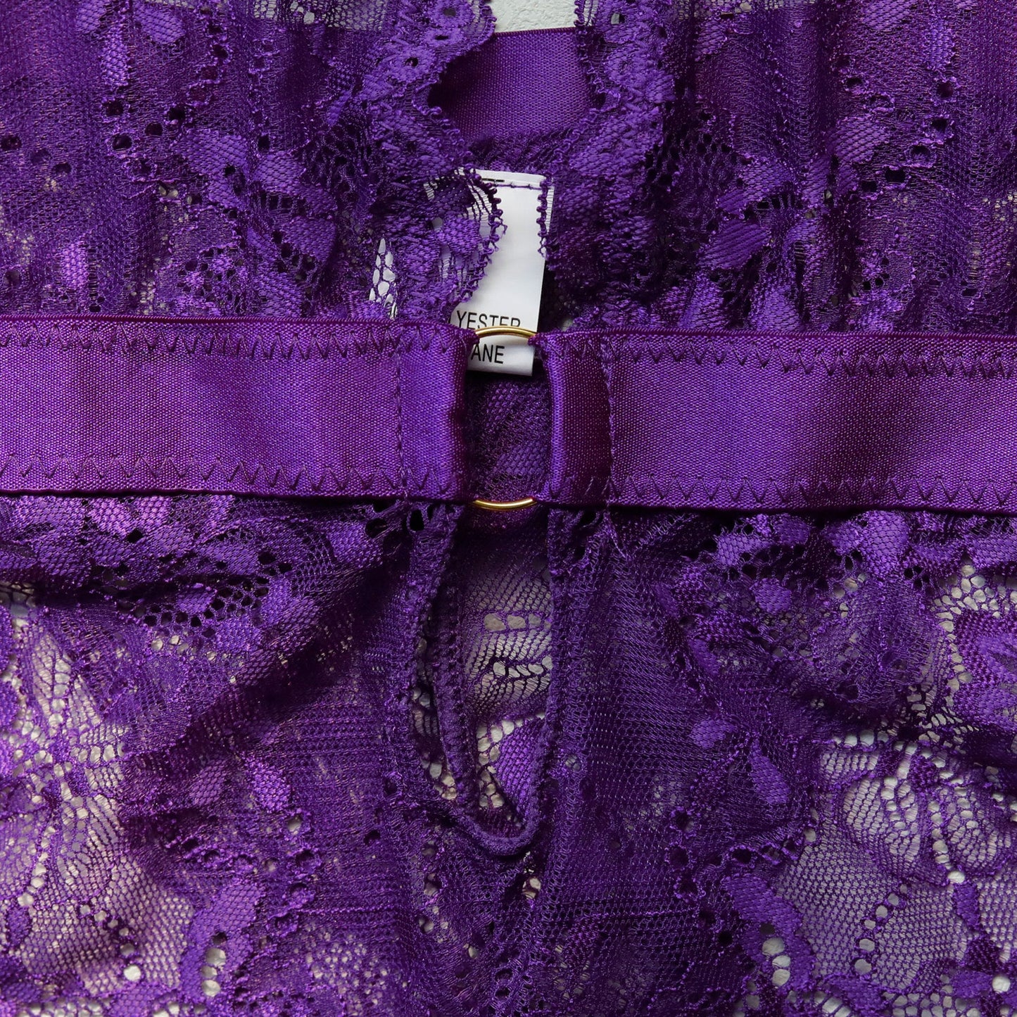 Purple Lace Plunge Halter Lingerie Luisa