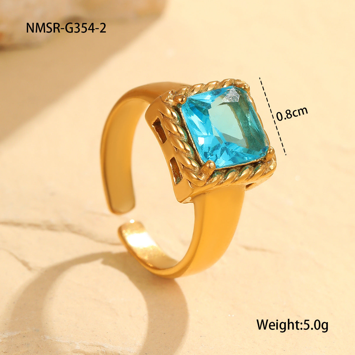 NMSR-G354-2 Blue Square Ring