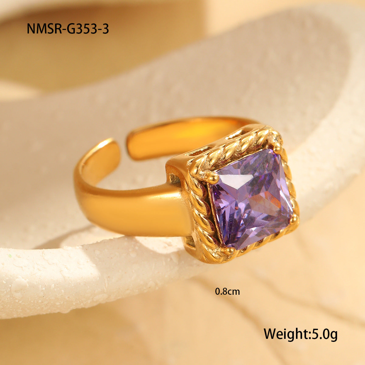 NMSR-G353-3 Purple Square Ring