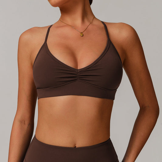 V-Neck Crossback Yoga Sports Bra Ze