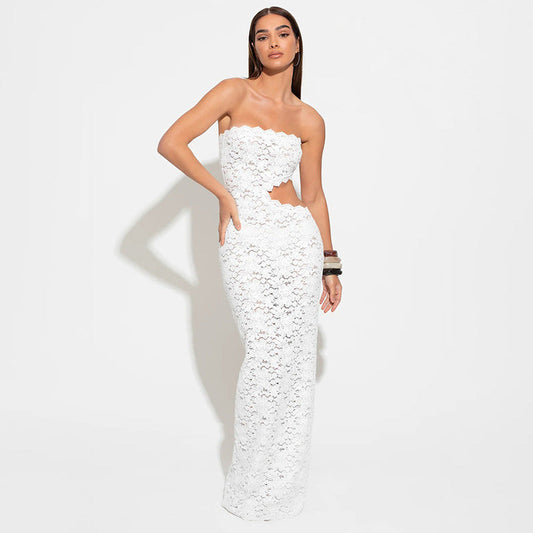Lace Cutout Backless Bodycon Dress COORAL