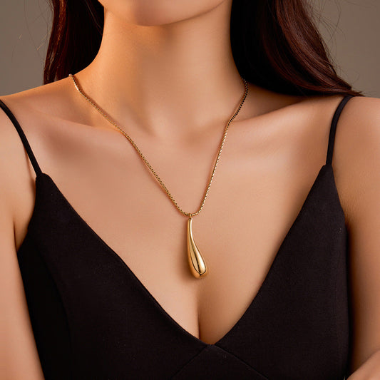 Retro Gold Water Drop Necklace Nimai