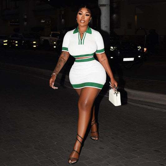 Chic Polo Crop & Slim Skirt Set Cecil