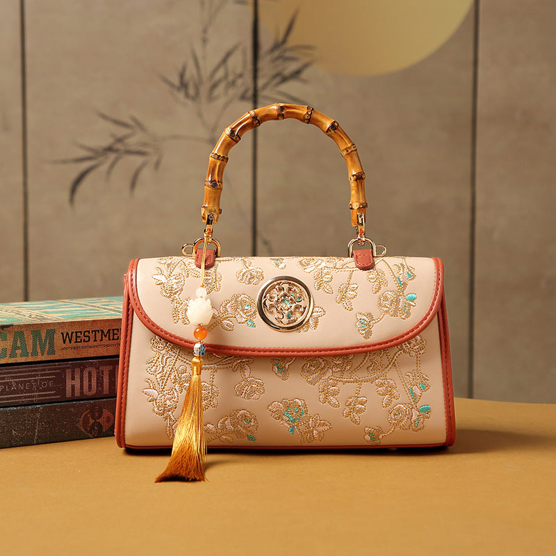 Elegant Embroidered Rose Handbag InkCharm