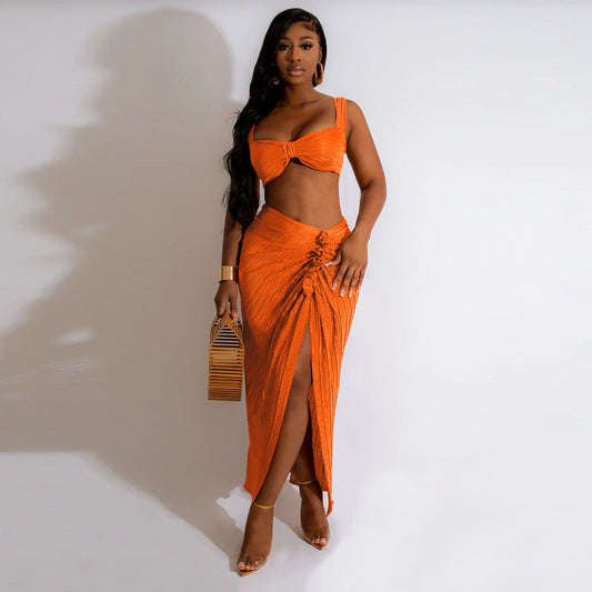 Spaghetti Strap Pleated Set MOOYAA