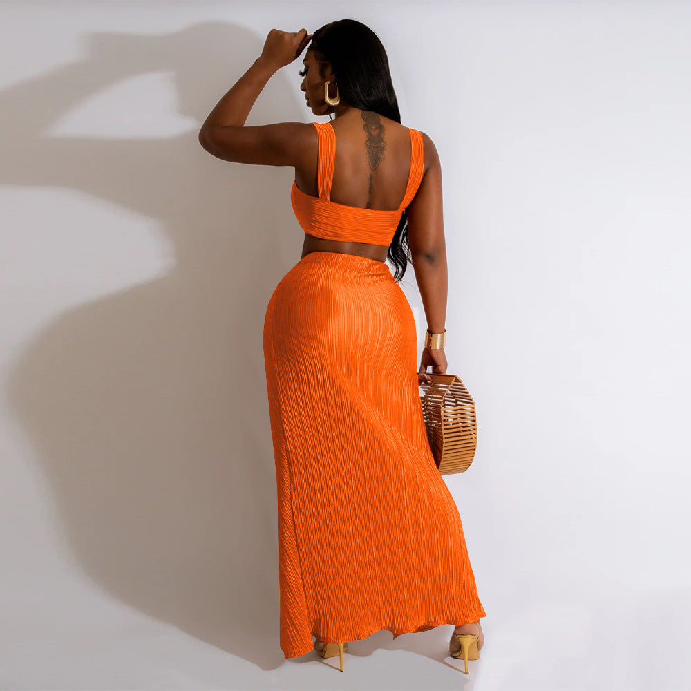 Spaghetti Strap Pleated Set MOOYAA