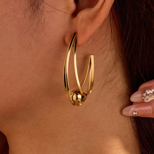 Glossy Love Cutout Steel Earrings Nimai